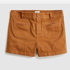 NWT J.Crew Patch-Pocket Chino Shorts Women's Golden Hickory Brown size 6